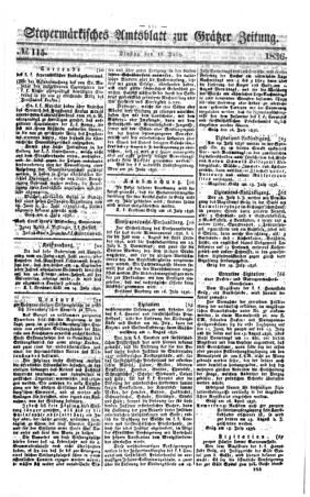 Steyermärkisches Amtsblatt zur Grätzer Zeitung 18360719 Seite: 1