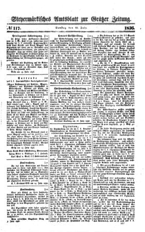 Steyermärkisches Amtsblatt zur Grätzer Zeitung 18360723 Seite: 1