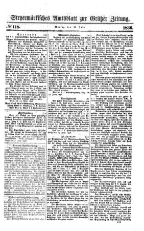 Steyermärkisches Amtsblatt zur Grätzer Zeitung 18360725 Seite: 1