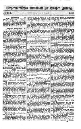 Steyermärkisches Amtsblatt zur Grätzer Zeitung 18360804 Seite: 1