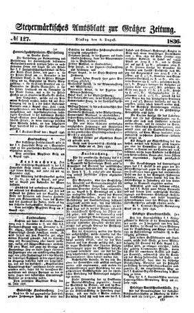 Steyermärkisches Amtsblatt zur Grätzer Zeitung 18360809 Seite: 1