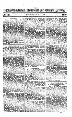 Steyermärkisches Amtsblatt zur Grätzer Zeitung 18360811 Seite: 1