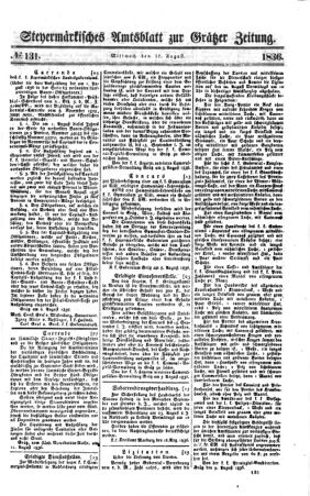 Steyermärkisches Amtsblatt zur Grätzer Zeitung 18360817 Seite: 1