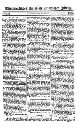 Steyermärkisches Amtsblatt zur Grätzer Zeitung 18360818 Seite: 1