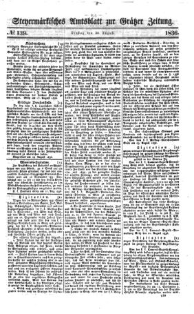 Steyermärkisches Amtsblatt zur Grätzer Zeitung 18360830 Seite: 1