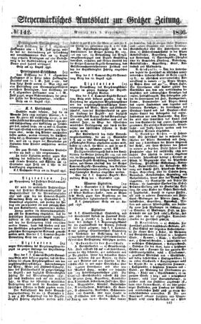 Steyermärkisches Amtsblatt zur Grätzer Zeitung 18360905 Seite: 1