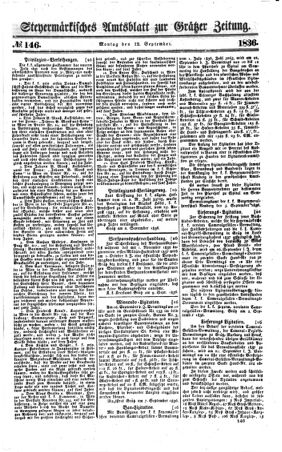 Steyermärkisches Amtsblatt zur Grätzer Zeitung 18360912 Seite: 1