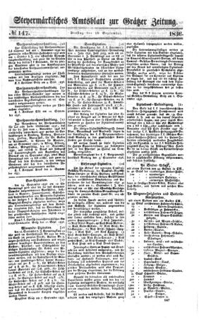 Steyermärkisches Amtsblatt zur Grätzer Zeitung 18360913 Seite: 1