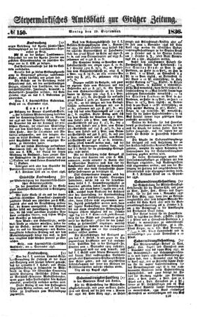 Steyermärkisches Amtsblatt zur Grätzer Zeitung 18360919 Seite: 1