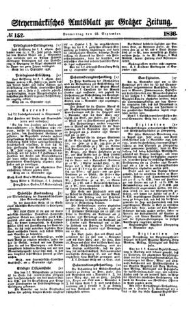 Steyermärkisches Amtsblatt zur Grätzer Zeitung 18360922 Seite: 1