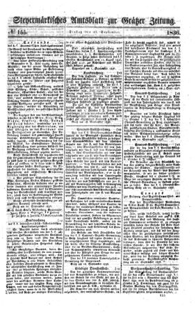 Steyermärkisches Amtsblatt zur Grätzer Zeitung 18360927 Seite: 1