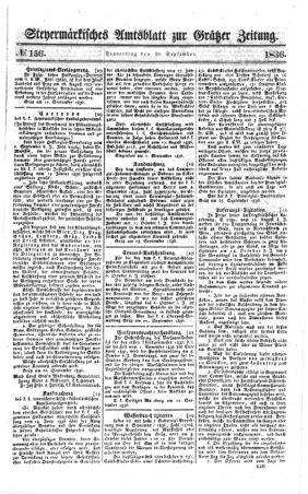 Steyermärkisches Amtsblatt zur Grätzer Zeitung 18360929 Seite: 1