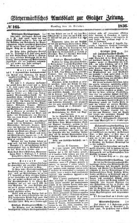 Steyermärkisches Amtsblatt zur Grätzer Zeitung 18361015 Seite: 1