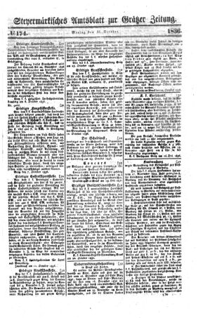 Steyermärkisches Amtsblatt zur Grätzer Zeitung 18361031 Seite: 1