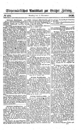 Steyermärkisches Amtsblatt zur Grätzer Zeitung 18361105 Seite: 1