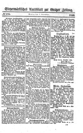 Steyermärkisches Amtsblatt zur Grätzer Zeitung 18361107 Seite: 1