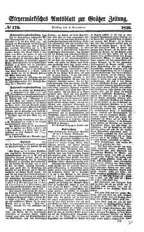 Steyermärkisches Amtsblatt zur Grätzer Zeitung 18361108 Seite: 1