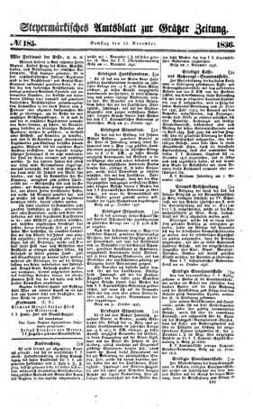 Steyermärkisches Amtsblatt zur Grätzer Zeitung 18361119 Seite: 1