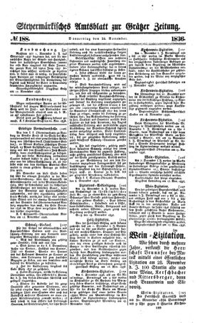 Steyermärkisches Amtsblatt zur Grätzer Zeitung 18361124 Seite: 1