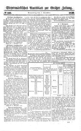 Steyermärkisches Amtsblatt zur Grätzer Zeitung 18361201 Seite: 1