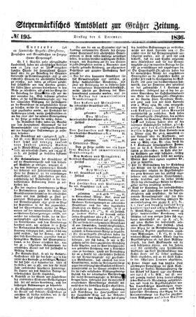 Steyermärkisches Amtsblatt zur Grätzer Zeitung 18361206 Seite: 1