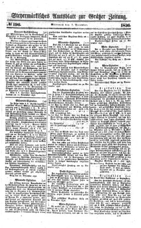 Steyermärkisches Amtsblatt zur Grätzer Zeitung 18361207 Seite: 1