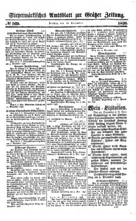 Steyermärkisches Amtsblatt zur Grätzer Zeitung 18361213 Seite: 1