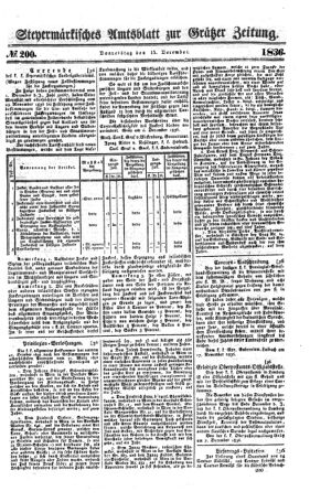 Steyermärkisches Amtsblatt zur Grätzer Zeitung 18361215 Seite: 1