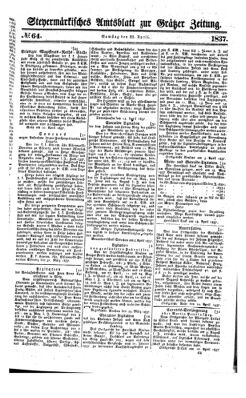 Steyermärkisches Amtsblatt zur Grätzer Zeitung 18370422 Seite: 1