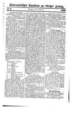 Steyermärkisches Amtsblatt zur Grätzer Zeitung 18390115 Seite: 1