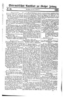 Steyermärkisches Amtsblatt zur Grätzer Zeitung 18390122 Seite: 1