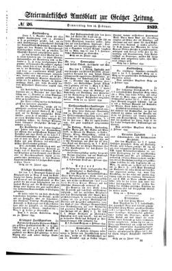 Steyermärkisches Amtsblatt zur Grätzer Zeitung 18390214 Seite: 1