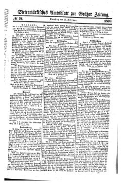 Steyermärkisches Amtsblatt zur Grätzer Zeitung 18390223 Seite: 1