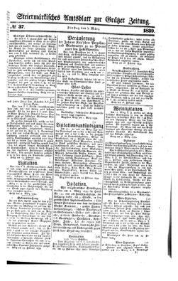 Steyermärkisches Amtsblatt zur Grätzer Zeitung 18390305 Seite: 1