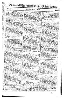 Steyermärkisches Amtsblatt zur Grätzer Zeitung 18390404 Seite: 1