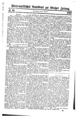 Steyermärkisches Amtsblatt zur Grätzer Zeitung 18390406 Seite: 1