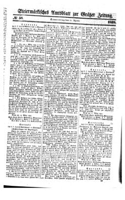 Steyermärkisches Amtsblatt zur Grätzer Zeitung 18390411 Seite: 1