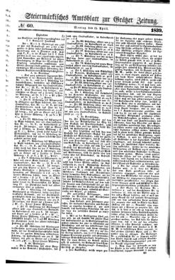 Steyermärkisches Amtsblatt zur Grätzer Zeitung 18390415 Seite: 1