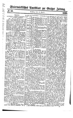 Steyermärkisches Amtsblatt zur Grätzer Zeitung 18390416 Seite: 1