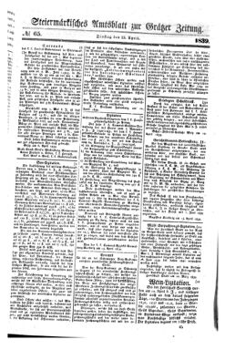 Steyermärkisches Amtsblatt zur Grätzer Zeitung 18390423 Seite: 3