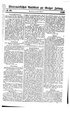 Steyermärkisches Amtsblatt zur Grätzer Zeitung 18390430 Seite: 1