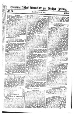 Steyermärkisches Amtsblatt zur Grätzer Zeitung 18390504 Seite: 1