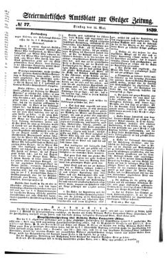 Steyermärkisches Amtsblatt zur Grätzer Zeitung 18390514 Seite: 1