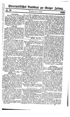 Steyermärkisches Amtsblatt zur Grätzer Zeitung 18390601 Seite: 1