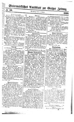 Steyermärkisches Amtsblatt zur Grätzer Zeitung 18390604 Seite: 1