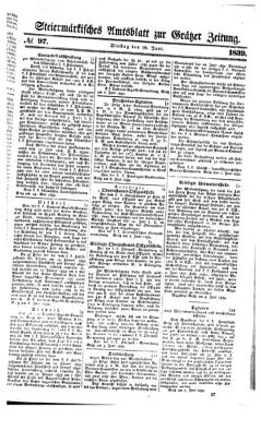 Steyermärkisches Amtsblatt zur Grätzer Zeitung 18390618 Seite: 1