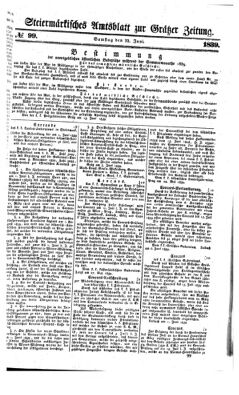 Steyermärkisches Amtsblatt zur Grätzer Zeitung 18390622 Seite: 1