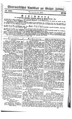 Steyermärkisches Amtsblatt zur Grätzer Zeitung 18390624 Seite: 1