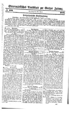 Steyermärkisches Amtsblatt zur Grätzer Zeitung 18390628 Seite: 1