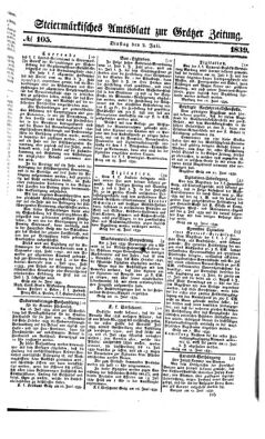 Steyermärkisches Amtsblatt zur Grätzer Zeitung 18390702 Seite: 1